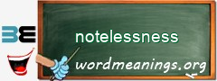 WordMeaning blackboard for notelessness